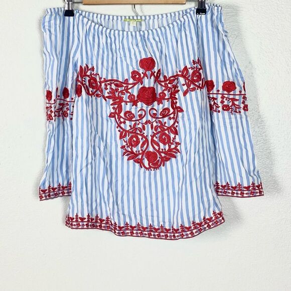 Gianni Bini Off Shoulder Embroidered Top - Picture 2 of 5